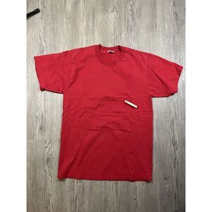 Vintage Jerzees‎ Plain Red T-shirt made in the USA size XL Single Stitch